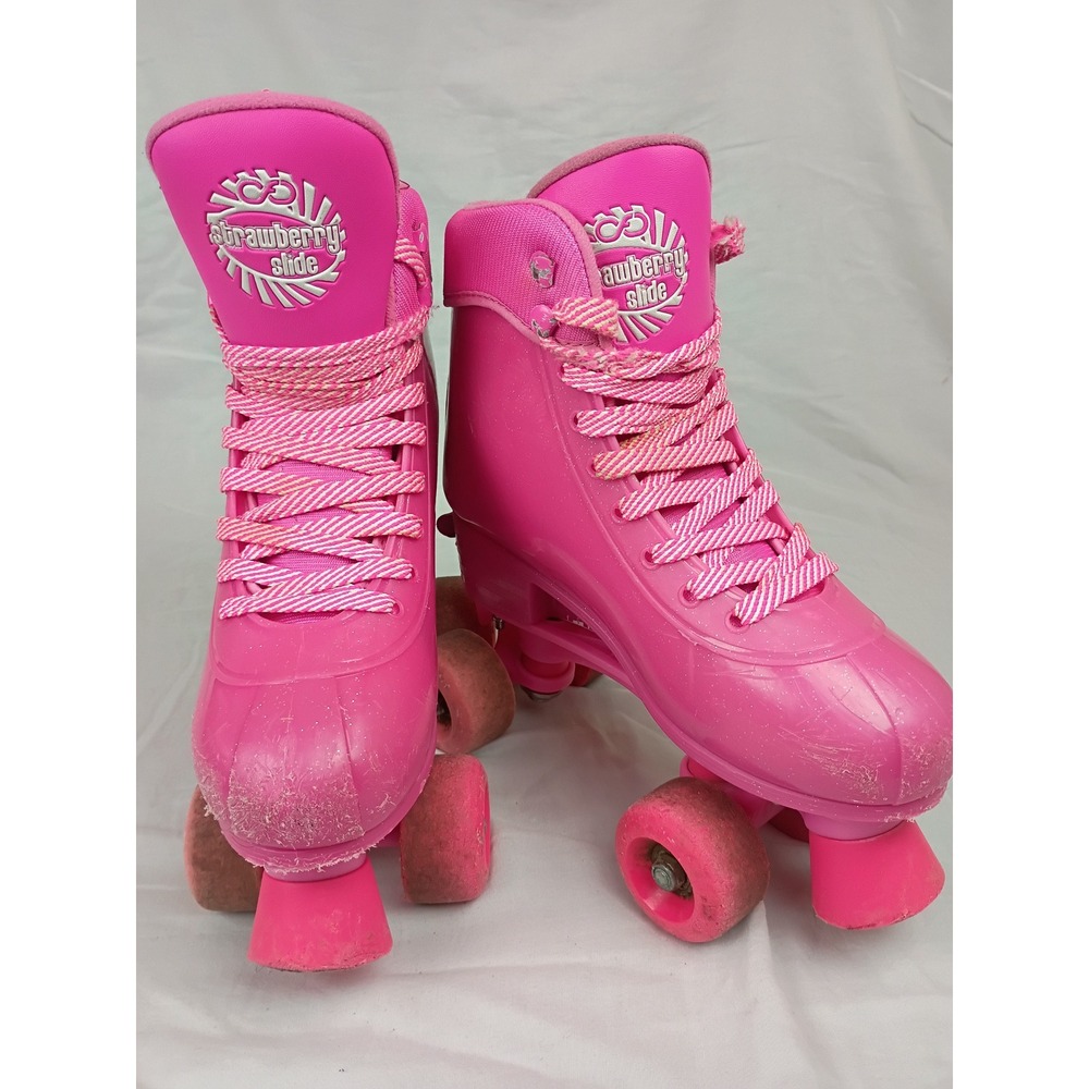 Infinity Skates Strawberry Slide Pink Glitter Adjustable Roller Skates Size 3-6